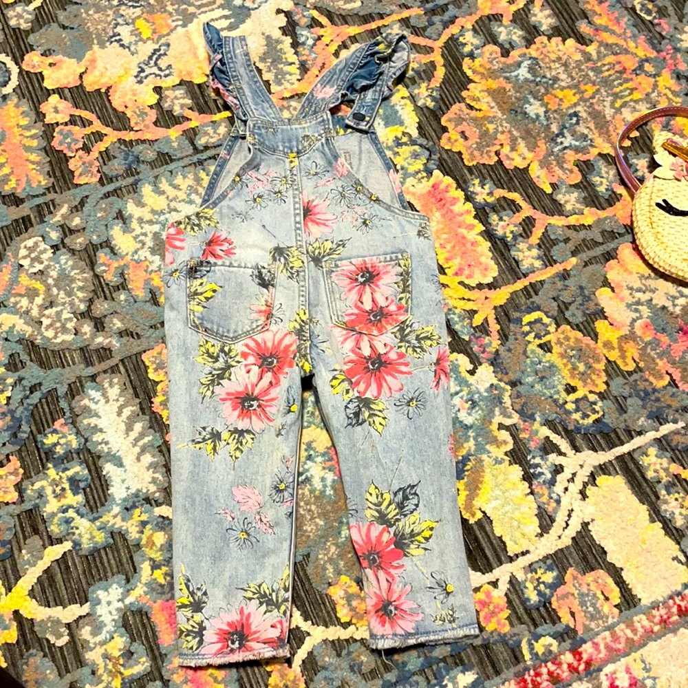 Floral overalls for toddler